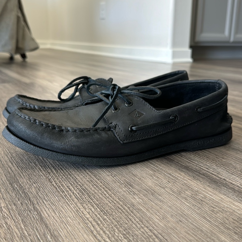 Used Sperry Topsider boat men’s shoes size 12 black